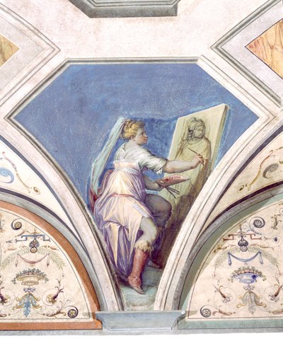 Malerei, Die vier Künste, Peduccio, Camera della Fama, 1542 von Giorgio Vasari